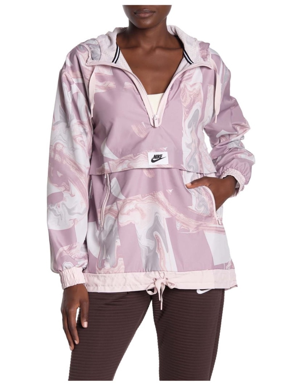 Nike Tech Sport Pink Marble Print Pullover windbreaker Jacket